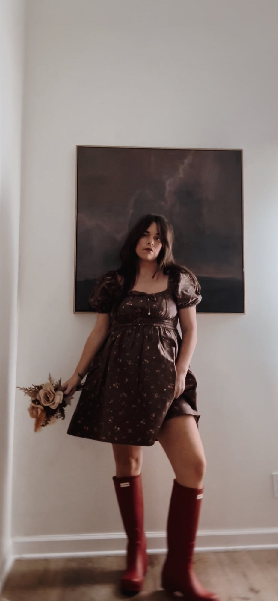Harvest Blossom Puff Sleeve Mini dress