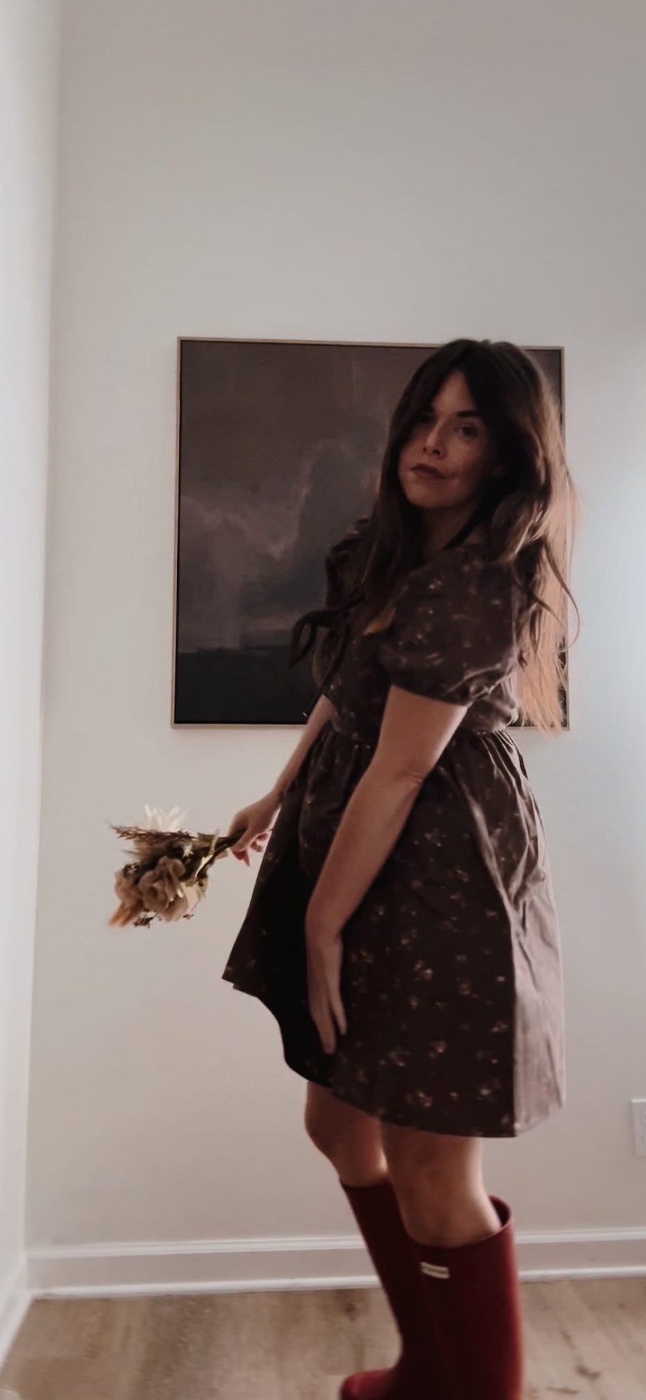 Harvest Blossom Puff Sleeve Mini dress