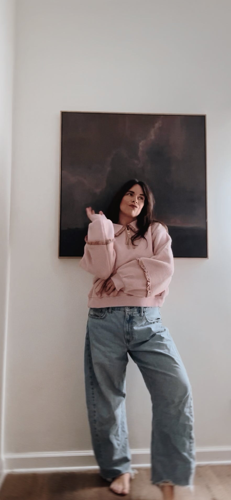 Maisie Ruffle Trim Quarter Zip