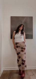 Fade Away Floral Maxi Skirt